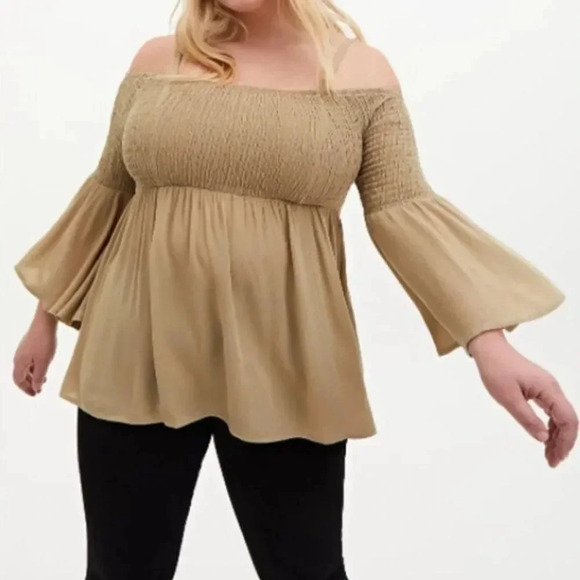 torrid Tops - Torrid Off the Shoulder Smocked Top